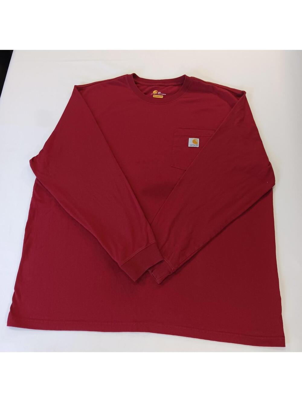 Carhartt K126 637 Original Fit Men's 2XL Red Cotton Pocket Long Sleeve T-Shirt